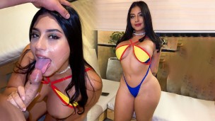 Colombiana celebrando la copa América big corrida en la cara y sexo duro.PinUp